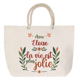 Sac Fête des Mères Mamie Famille Idée Cadeau anniversaire Noël Travail Boulot Métier Départ Retraite Collègue Femme cabas shopping plage