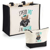 Cabas homme ou femme sac plage ou shopping tote bag pochette trousse Idée cadeau original pour anniversaire Noël travail départ retraite collègue famille fete des mères fetes des pères papa maman mamie papi