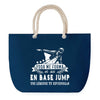 Sac de plage Bleu anse corde Base Jump Légende Humour Geek