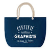 Sac de plage Bleu anse corde Certifié meilleur Graphiste