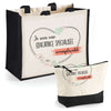 Cabas femme sac plage ou shopping tote bag pochette trousse Idée cadeau original pour anniversaire Noël travail départ retraite collègue famille fete des mères maman mamie