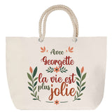 Sac Fête des Mères Mamie Famille Idée Cadeau anniversaire Noël Travail Boulot Métier Départ Retraite Collègue Femme cabas shopping plage