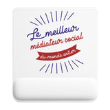 Tapis de souris ergonomique avec repose-poignet, accessoire bureau pour femme et homme, fête des pères, cadeau pas cher, idée cadeau fête des mères, secret santa, départ à la retraite, télétravail et gaming