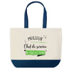 Sac de shopping bleu Meilleur Chef de Service de tous les temps