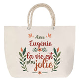 Sac Fête des Mères Mamie Famille Idée Cadeau anniversaire Noël Travail Boulot Métier Départ Retraite Collègue Femme cabas shopping plage