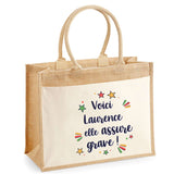 Sac Fête des Mères Mamie Famille Idée Cadeau anniversaire Noël Travail Boulot Métier Départ Retraite Collègue Femme cabas shopping plage