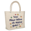 Sac Fête des Mères Mamie Famille Idée Cadeau anniversaire Noël Travail Boulot Métier Départ Retraite Collègue Femme cabas shopping plage