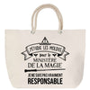 Sac Fête des Mères Mamie Famille Idée Cadeau anniversaire Noël Travail Boulot Métier Départ Retraite Collègue Femme cabas shopping plage