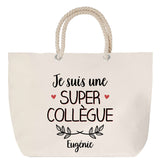 Sac Fête des Mères Mamie Famille Idée Cadeau anniversaire Noël Travail Boulot Métier Départ Retraite Collègue Femme cabas shopping plage