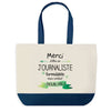 Sac de shopping bleu Merci Journaliste Inoubliable Homme