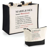 Cabas femme sac plage ou shopping tote bag pochette trousse Idée cadeau original pour anniversaire Noël travail départ retraite collègue famille fete des mères maman mamie