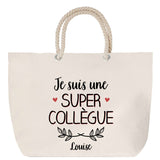 Sac Fête des Mères Mamie Famille Idée Cadeau anniversaire Noël Travail Boulot Métier Départ Retraite Collègue Femme cabas shopping plage