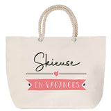 Sac Fête des Mères Mamie Famille Idée Cadeau anniversaire Noël Travail Boulot Métier Départ Retraite Collègue Femme cabas shopping plage