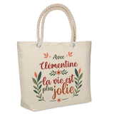 Sac Fête des Mères Mamie Famille Idée Cadeau anniversaire Noël Travail Boulot Métier Départ Retraite Collègue Femme cabas shopping plage