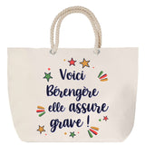 Sac Fête des Mères Mamie Famille Idée Cadeau anniversaire Noël Travail Boulot Métier Départ Retraite Collègue Femme cabas shopping plage
