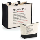 Cabas femme sac plage ou shopping tote bag pochette trousse Idée cadeau original pour anniversaire Noël travail départ retraite collègue famille fete des mères maman mamie