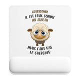 Tapis de souris ergonomique avec repose-poignet, accessoire bureau pour femme et homme, fête des pères, cadeau pas cher, idée cadeau fête des mères, secret santa, départ à la retraite, télétravail et gaming