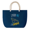 Sac de plage Bleu anse corde J'peux Pas Pompes Push-Up