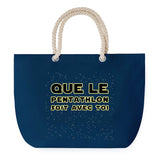 Sac de plage Bleu anse corde Pentathlon soit avec toi