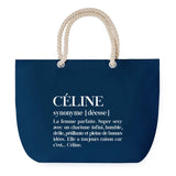 Sac de plage Bleu anse corde Céline Définition Femme