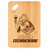 Planche bambou gravée personnalisée femme idée cadeau Fête des Mères apéro 30×20 prénom cuisine plateau fromage anniversaire noel maman mamie