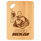 Planche bambou gravée personnalisée homme idée cadeau Fête des Pères apéro 30×20 prénom cuisine plateau fromage anniversaire noel papa papi 