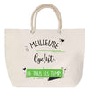 Sac Fête des Mères Mamie Famille Idée Cadeau anniversaire Noël Travail Boulot Métier Départ Retraite Collègue Femme cabas shopping plage