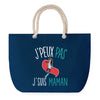Sac de Plage Bleu avec Anse Corde J'peux Pas Maman
