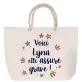 Sac Fête des Mères Mamie Famille Idée Cadeau anniversaire Noël Travail Boulot Métier Départ Retraite Collègue Femme cabas shopping plage