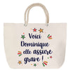 Sac Fête des Mères Mamie Famille Idée Cadeau anniversaire Noël Travail Boulot Métier Départ Retraite Collègue Femme cabas shopping plage
