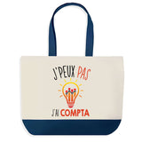 Sac de shopping bleu J'peux pas Compta