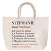 Sac Fête des Mères Mamie Famille Idée Cadeau anniversaire Noël Travail Boulot Métier Départ Retraite Collègue Femme cabas shopping plage