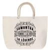 Sac Fête des Mères Mamie Famille Idée Cadeau anniversaire Noël Travail Boulot Métier Départ Retraite Collègue Femme cabas shopping plage