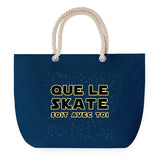 Sac de plage Bleu anse corde Skate soit avec toi
