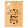 Planche bambou gravée personnalisée homme idée cadeau Fête des Pères apéro 30×20 prénom cuisine plateau fromage anniversaire noel papa papi 