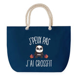 Sac de plage Bleu anse corde J'peux Pas Crossfit Panda