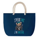 Sac de plage Bleu anse corde J'peux Pas Batterie Musique