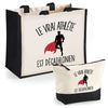 Cabas homme ou femme sac plage ou shopping tote bag pochette trousse Idée cadeau original pour anniversaire Noël travail départ retraite collègue famille fete des mères fetes des pères papa maman mamie papi