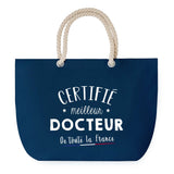 Sac de plage Bleu anse corde Certifié meilleur Docteur