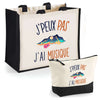 Cabas homme ou femme sac plage ou shopping tote bag pochette trousse Idée cadeau original pour anniversaire Noël travail départ retraite collègue famille fete des mères fetes des pères papa maman mamie papi