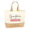 Sac Jute Fête des Mères Fêtes des Pères Mamie Papi Famille Idée Cadeau anniversaire Noël Travail Boulot Métier Départ Retraite Collègue Femme Homme