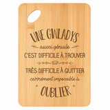 Planche bambou gravée personnalisée femme idée cadeau Fête des Mères apéro 30×20 prénom cuisine plateau fromage anniversaire noel maman mamie