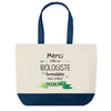 Sac de shopping bleu Merci Biologiste Inoubliable Homme