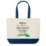 Sac de shopping bleu Merci Biologiste Inoubliable Homme