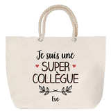Sac Fête des Mères Mamie Famille Idée Cadeau anniversaire Noël Travail Boulot Métier Départ Retraite Collègue Femme cabas shopping plage