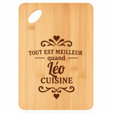 Planche bambou gravée personnalisée homme idée cadeau Fête des Pères apéro 30×20 prénom cuisine plateau fromage anniversaire noel papa papi 