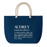 Sac de plage Bleu anse corde Audrey Définition Femme