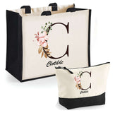 Cabas femme sac plage ou shopping tote bag pochette trousse Idée cadeau original pour anniversaire Noël travail départ retraite collègue famille fete des mères maman mamie