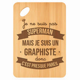 Planche bambou gravée personnalisée homme idée cadeau Fête des Pères apéro 30×20 prénom cuisine plateau fromage anniversaire noel papa papi 