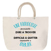 Sac Fête des Mères Mamie Famille Idée Cadeau anniversaire Noël Travail Boulot Métier Départ Retraite Collègue Femme cabas shopping plage